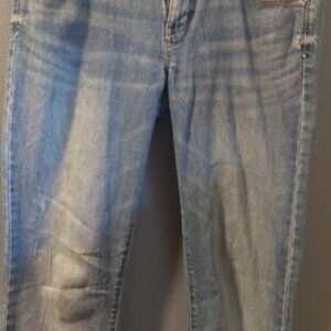American Eagle Women's Skinny Stretch Jeans Size 10 Blue Denim Distressed